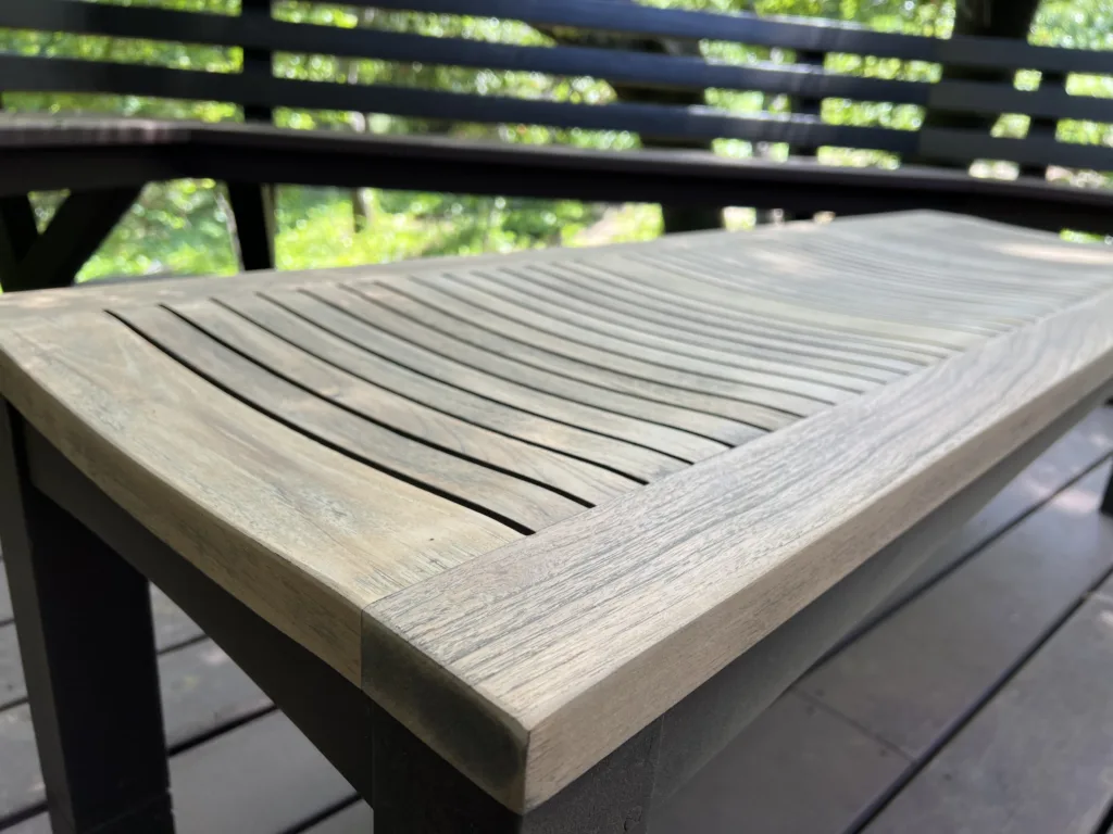 a bench that is sanded and ready for stain