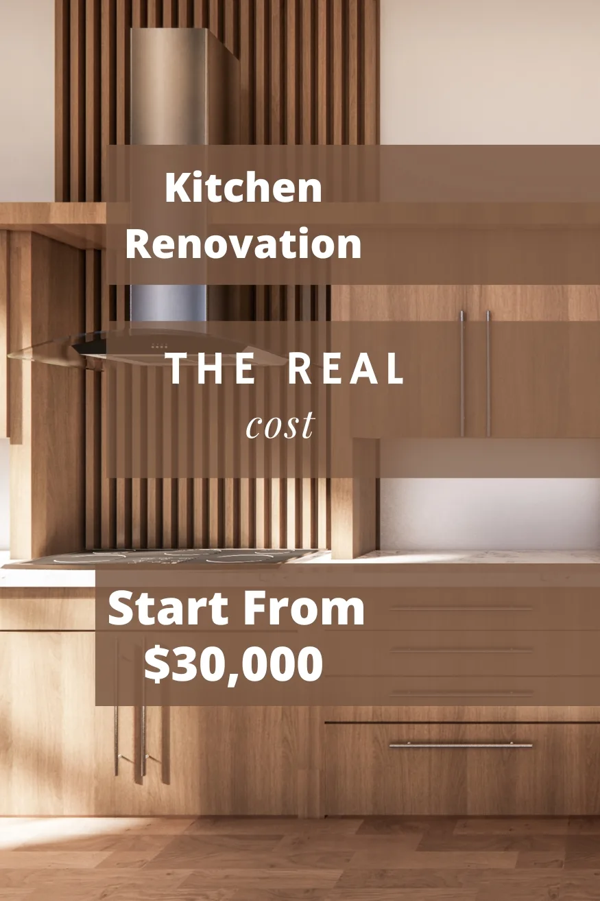 title page that says kitchen renovation, t he real cost, start from 30,000