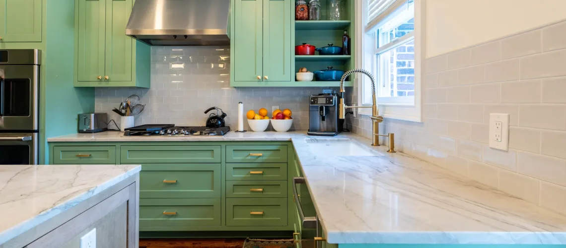 sage green Kitchen cabinets